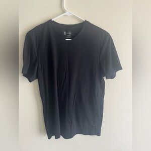 Alfani Black V-Neck Short Sleeve Tee